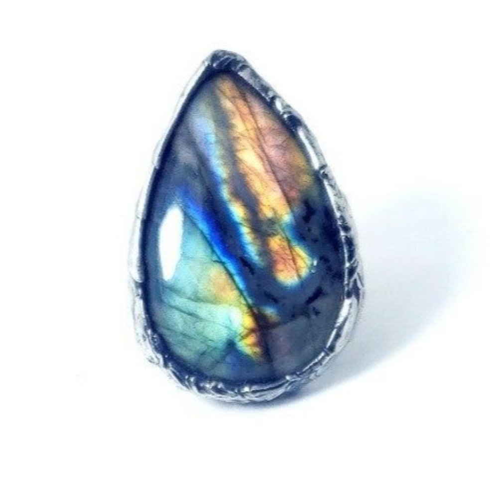 Labradorite crystal Ring